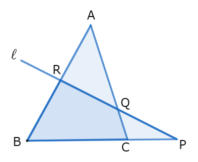 メネラウスの定理の図解